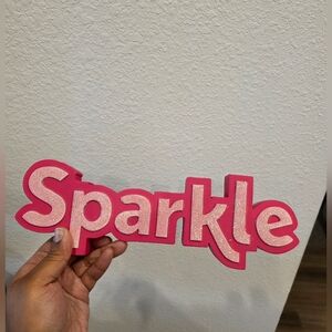 Pink Sparkle Wooden Sign